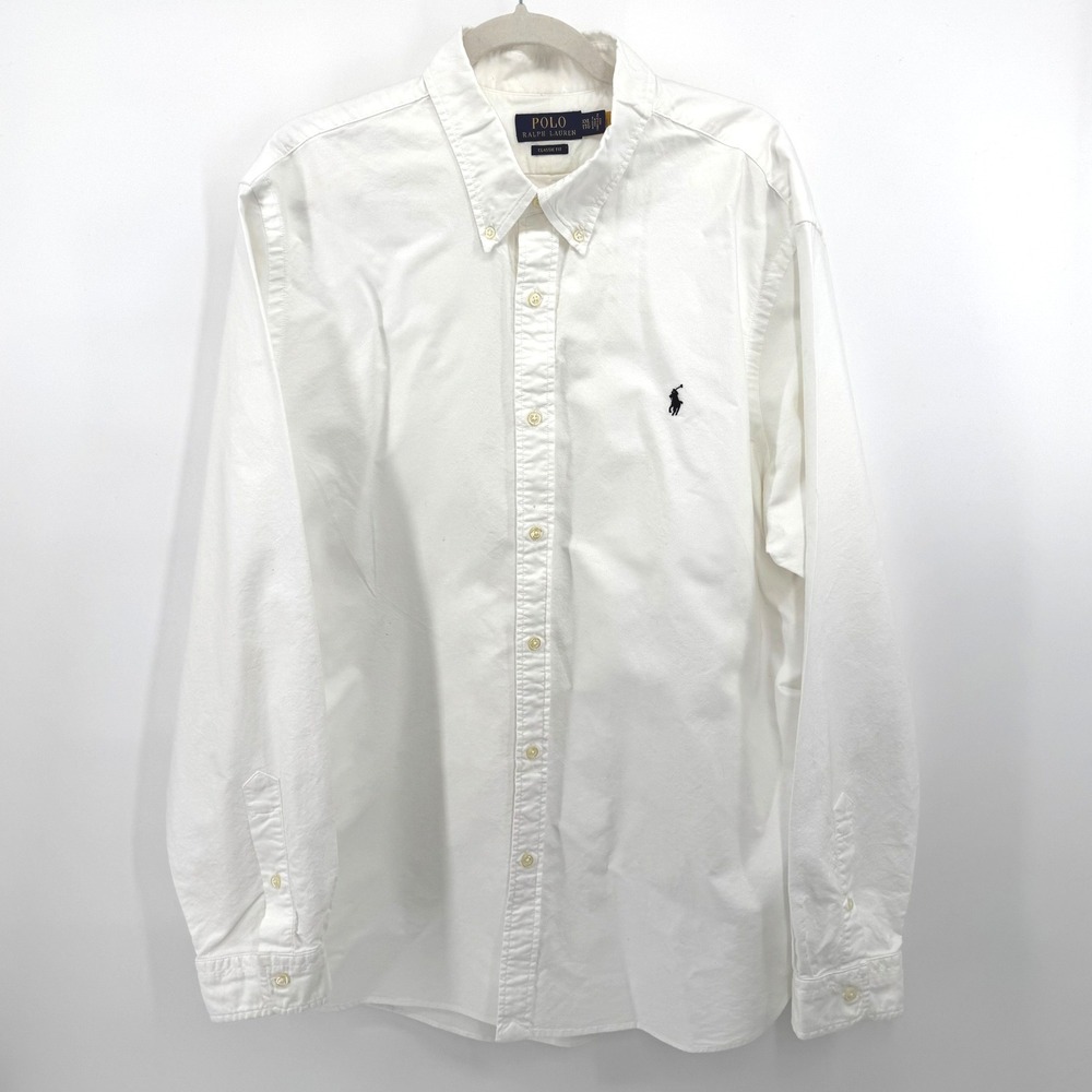 Polo Ralph Lauren Button Down Mens XXL White Classic Fit Oxford Shirt Preppy